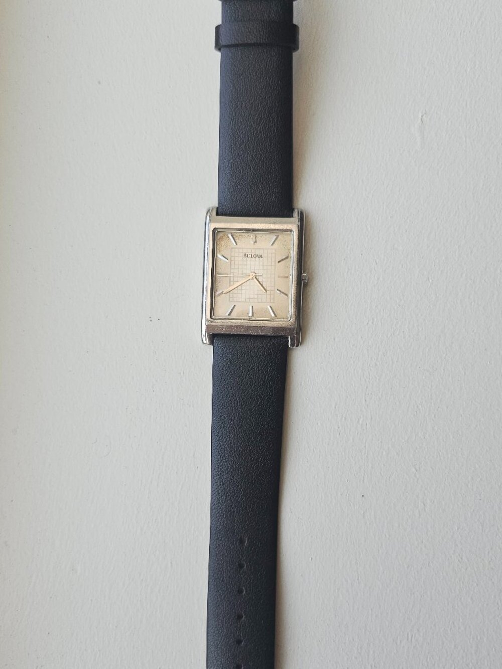 Bulova Watch C875441 96A23. Black Leather Band. Second Hand. READ DESC.